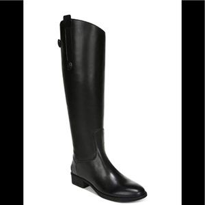 Sam Edelman Penny Black Leather Riding Style Knee High Boot Size 7.5